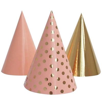 China Wholesale Image 2021 Birthday Paper Party Hat With Hot Stamp Polka Dot Supplies Birthday Celebrations New for sale