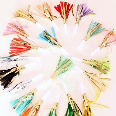 China Wholesale high quality EASTTERN 2022 16.5cm paper tassel paper whistle for kids birthday beach party decoration trendy color for sale