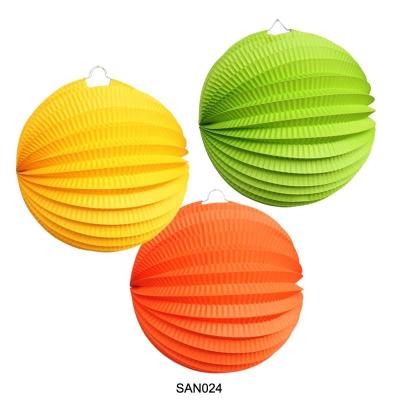 China Wholesale Round Accordion Paper Lantern Diameter 24cm For Wedding, Party Celebration Store Home Decor for sale