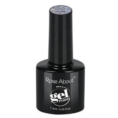 China Nature Resin Ready To Ship Rose About 7.3ml Non-rag Clear Top Coat Soak Off UV Gel Nail Polish for sale