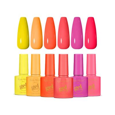 China Rose About 2021New Arrival Private Label Lamp UV Gel Nail Polish Nature Resin Color Gel Polish Wholesale Neon Color LED Set for sale