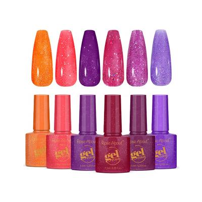 China Nature Resin Rose About 6pcs Glitter Nail Gel Polish Set Soak Off UV Glitter Gel Polish For Nail Art Beauty for sale