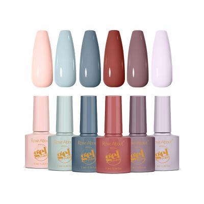 China Nature Rose About Resin 6 Colors Gel Polish Set 7.3ml Soak Off UV Gel For Wholesale for sale