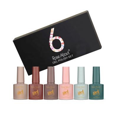 China Nature Resin Rose About Factory Nail Supplies Gel Nail Polish Set Soak Off Private Label UV Custom Gel LED Polish Kit for sale