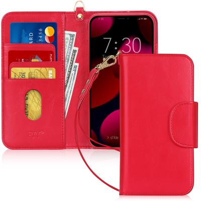 China Hot selling APPL iphone13 mini folio 5.4 inch mini folio PU cell phone shockproof leather case with wireless charging for sale