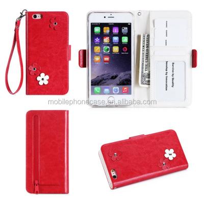 China 360 Â ° Lovely Protective Wallet Design with Strap and Coins Pocket Hot Style Ladies Handbag Fancy Sale Personal Cell Phone Covers for iPhone 6S for sale