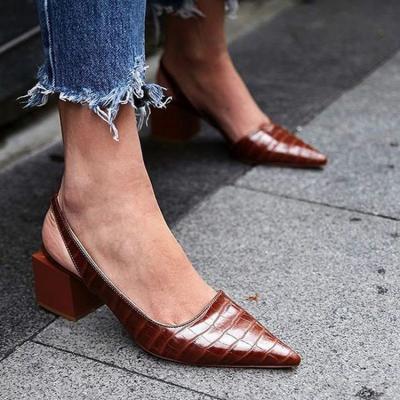 China Fashion trend factory outlet cheap price 2021 autumn ladies block heel elegant shoes women elegant heeled sandals for sale