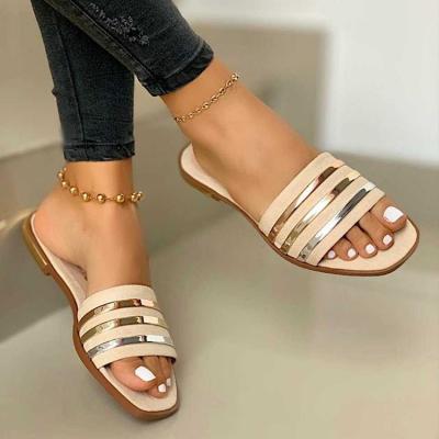 China Fashion Trend Factory Ladies Designs Suka Woman New Beach Casual Flat Sandals Shoes Flats Sandals For Women 2022 for sale