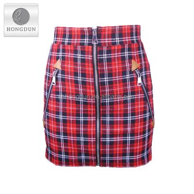 China Wholesale Skirt Loungewear Ladies Fashion Short Skirt Tight Fit Pleated Plaid Skirt Short Skirt for sale