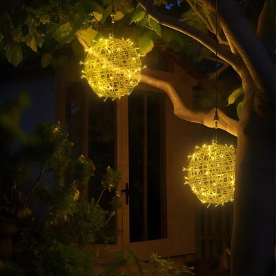 China Outdoor Waterproof Hanging Foldable LED Tree Light Holiday Party Decoration Sphere Iron Wire Ball Led Light for sale