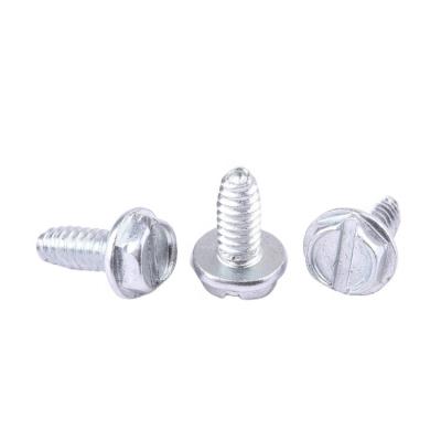 China HEX Factory price fastener galvanized slotted outer hexagonal flange self-tapping screws for sale