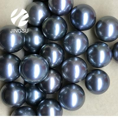 China Jewelry making gray black color loose undrilled tahitian pearls in round shape available size from 9mm up to 15mm for sale