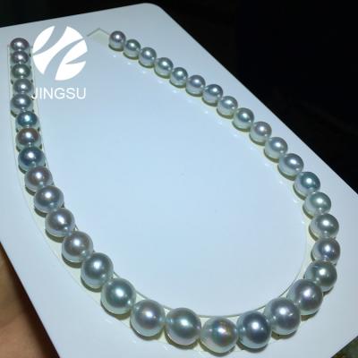 China Vintage Wholesaler Traditional Natural Color Near Round Shape High Luster South Sea Beads Necklace Jewelry Type for sale