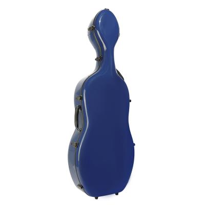 China Volledig - de Cello Hard Geval van de grootte Duurzaam Glasvezel met Wielen Blauwe Kleur Te koop