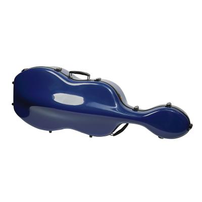 China Blue Color Durable Fiberglass Cello Hard Case With Wheels Lightweight for sale