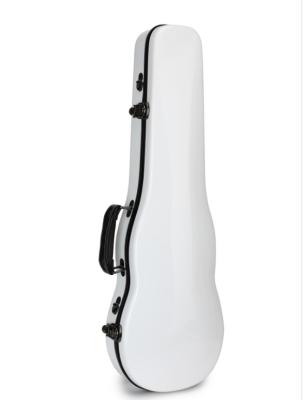 China ODM Lightweight White Fiberglass Violin Hard Case Silk Like Blue Lining for sale