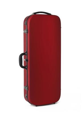 China Durable Fiberglass Double Violin Case In Red With Wheels for sale