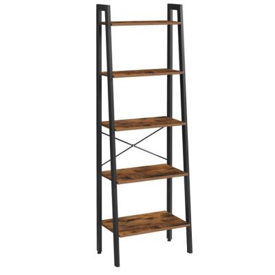 China Sustainable Wholesale Metal Frame Brown Industrial Artware Sets Wooden Storage Racks Shelving Units for sale