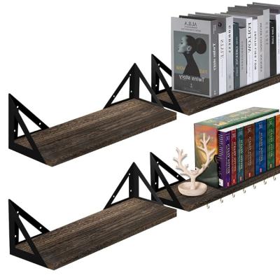 China Country Wall Mounted Shelves Space Saving Rustic Single Durable Water Repellent Wood Shelves for sale