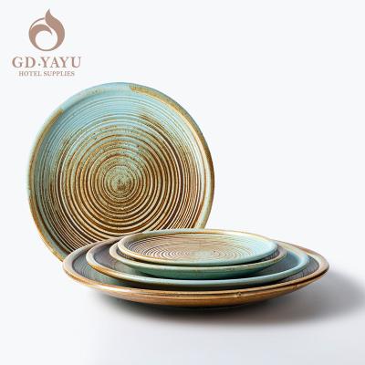 China Reliable Japanese Restaurant Porcelain Ceramic Dining Dish Antique Custom Round Saucepan Supplier Dunhuang Porcelain Arabic Dinner Dish for sale