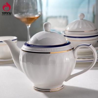 China Trkisches Porzellan Tea Kettle Viable Chinese Porcelain Elegant Wedding Decor Hotel Restaurant Decor Italian Coffee Pot for sale