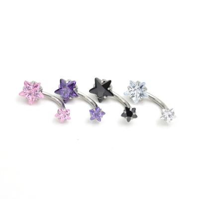 China FASHIONABLE BOOM Stainless Steel Navel Button Rings Star Shape Belly Rings for sale