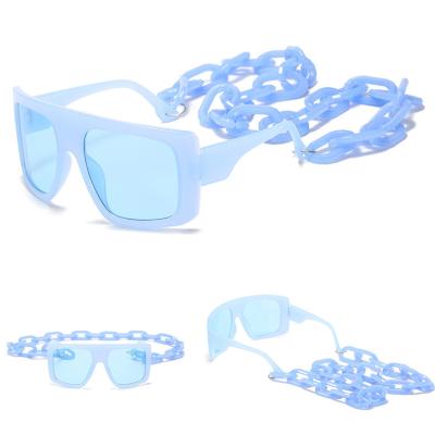 China Fashion Sunglasses RUMBLE Fashion Square Shaped UV400 Functional AC UV400 Chain Lens Sunglasses 2021 Unisex CE UV400 PC 5pcs for sale