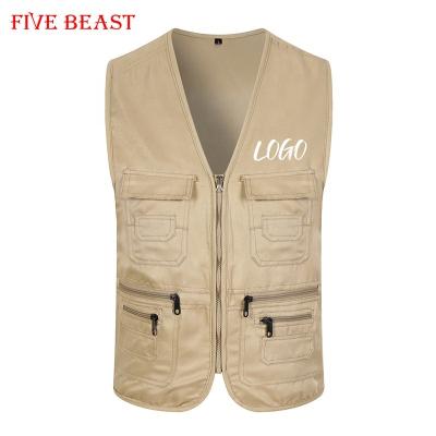 China Anti-wrinkle cotton factory direct fishing men's vests and vests unisex custom logo plus size men's vests for sale