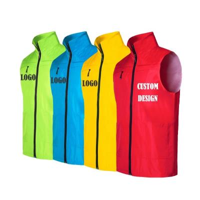 China Unisex Polyester Custom Workwear Logo Printed Mens Vests And Vests for sale