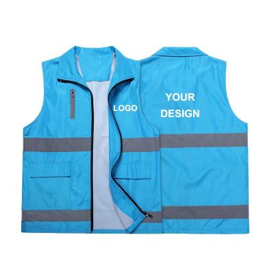 China Custom Water Proof Men's Safety Unisex Workwear Visibility Tops Reflective Vests and Vests for sale