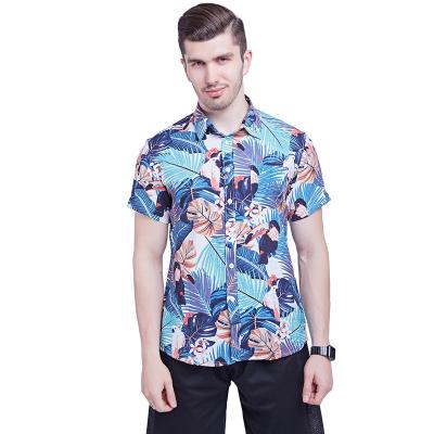 China Anti-pilling wholesale over sized short sleeve men's shirts plus size cotton casual camicia hawaiian shirt for sale