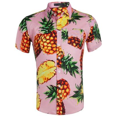 China Custom finished cotton camicia hawaiian shirts OEM 2022 sizedplus size breathable short sleeve men's shirts for sale