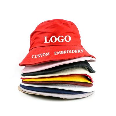 China Polyester/Cotton Factory Direct OEM Custom Logo Printing Bucket Hats Solid Color Cotton Wholesale Hat for sale