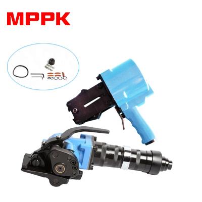 China MPPK KCLS-32/25/19/16C GARMENT wrapper set high tension hand held blue pneumatic steel strapping machine for sale