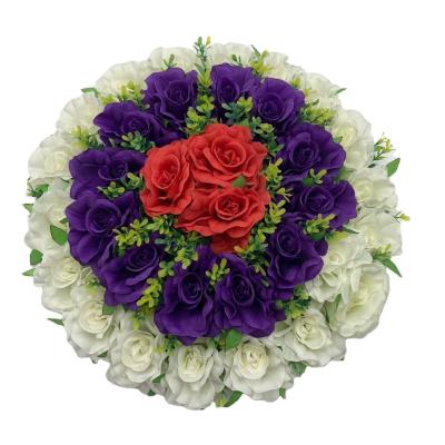 China New Fashion Silk Round Rose Flower Plate for sale