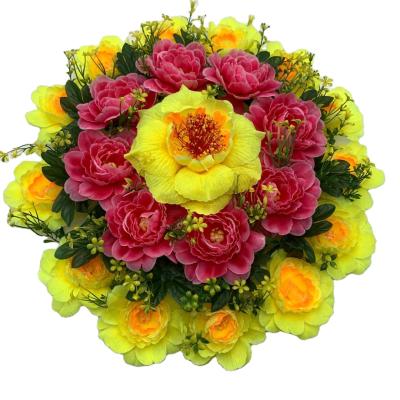 China Eco-Friendly Extra Large Round Peony Flower Tray Garland for sale