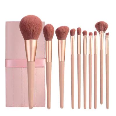 China Angular Blush Modern Style Makeup Brushes Custom Logo Makeup Brush Set With Bag Makeup Brush Set With Bag for sale