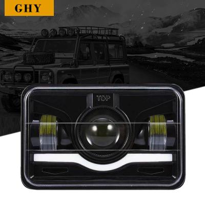 China High Low Beam 5 Inch Square 45W LED Headlight Work Light With High Low Beam Angel Eye Cowboy Motorcycle For Offroad Jeep for sale