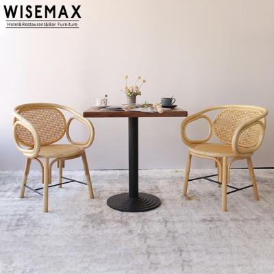 China WISEMAX NEW Nordic Style Cane FURNITURE Restaurant Cane Rattan Dining Chair Thonet Style Rattan Solid Wood Chair Indonesia for sale