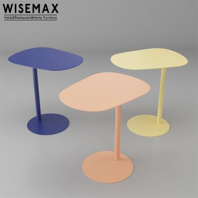 China WISEMAX Adjustable Modern Furniture Side Bed Table Living Room Furniture Small Metal C (Other) Form Square Sofa End Table Corner Coffee Table for sale