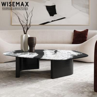 China WISEMAX FURNITURE Adjustable Coffee Table Sofa End Table (Other) Luxury Natural Marble Center Table For Modern Home Hotel Lobby Furniture Oval for sale