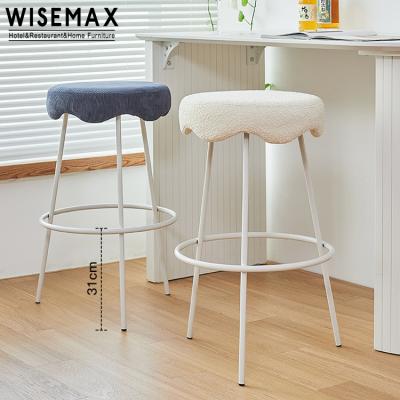 China WISEMAX stable modern nordic furniture high stool single leg chair for bar restaurant metal base bar stool for sale