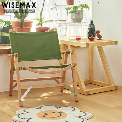 China WISEMAX Furniture Foldable Living Room Furniture Stackable Foldable Solid Wood Frame Lounger Leisure Chair for sale