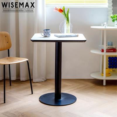 China WISEMAX MDF FURNITURE MDF Tops Metal Restaurant Cheap Modern Dining Tables Round Square Coffee Table For Restaurant for sale