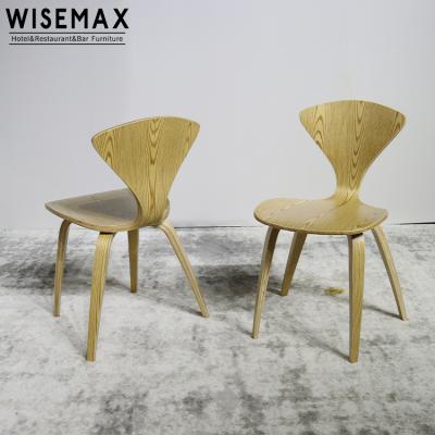 China Modern Living Room Ant Chair Wooden Nordic WISEMAX FURNITURE Leisure Restaurant Dining Single Chair Coffee Shop Cafe Chair for sale