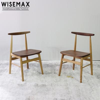 China Nordic Classic Solid Wood Armchair WISEMAX FURNITURE Commercial Retro Hans Wegner OX Horne Solid Wood Desk Chairs Restaurant Dining Chair for sale