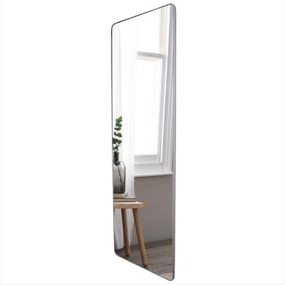 China 2021 Sustainable Wardrobe Slide Out Custom Classic Full Length Bamboo Wood Metal Mirror for sale