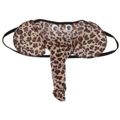 China New high quality thong men's underwear leopard print elephant trunk men's bikini underwear sexy thong for sale