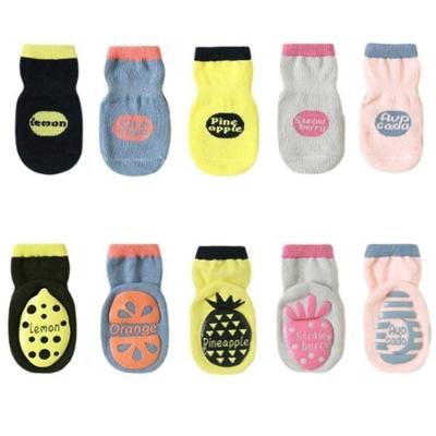 China QUICK DRY Fruit Dispensing Anti Slip Baby Socks Grip Baby Socks Cartoon Fruit Anti Slip Floor Rubber Infant Socks Non Slip Kids for sale