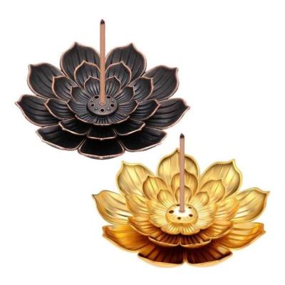 China Incense Holder Home Ministry Decor Zinc Alloy Portable Perforated Incense Holders for sale